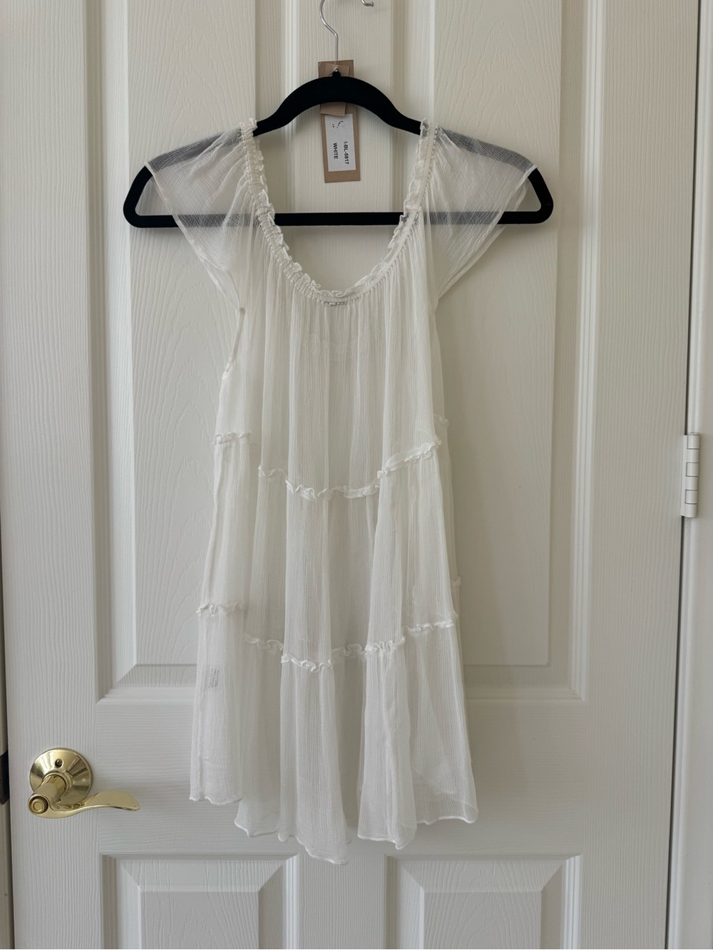 Chan Luu White Ruffled Sheer Top - Picture 4 of 10